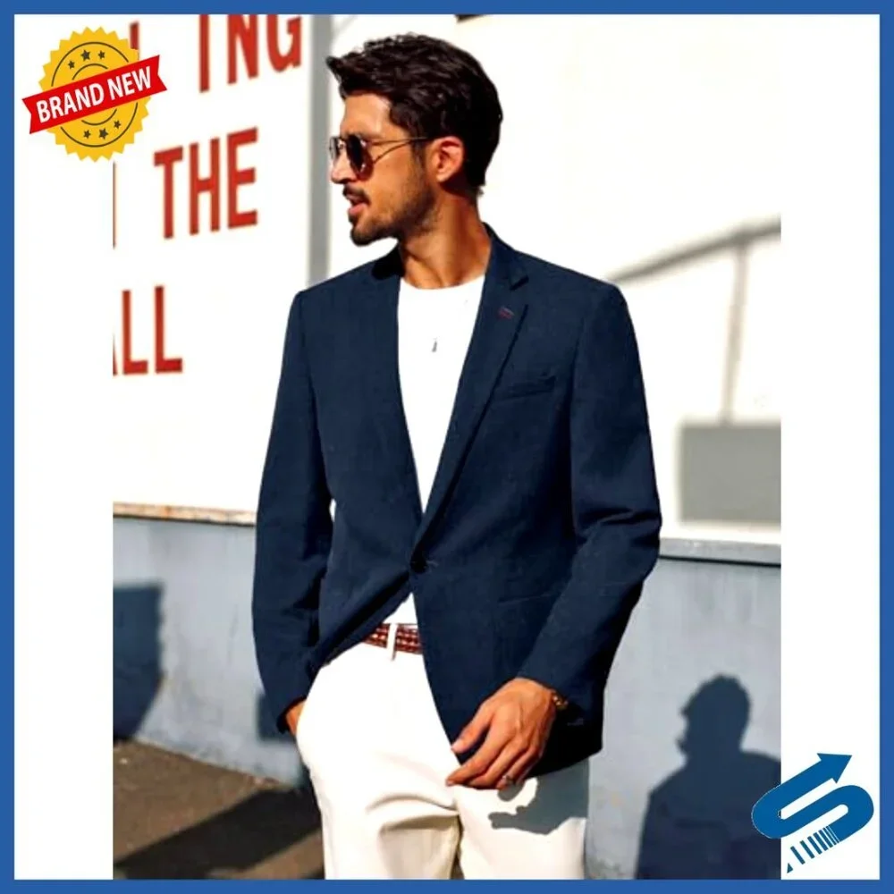 Slim Fit Lightweight Blazer Sport Coat One Button Casual Summer Jacket